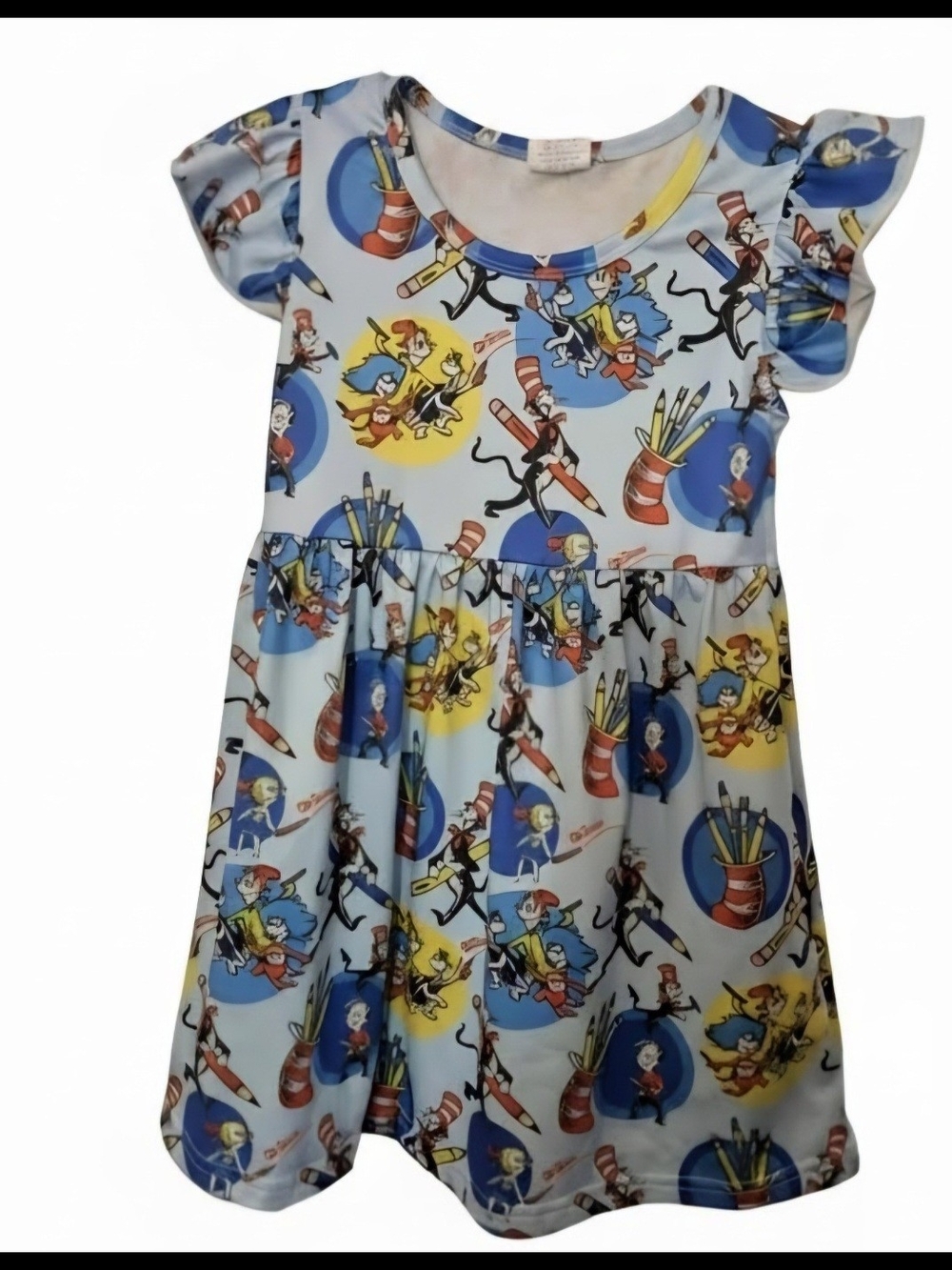 Dr. Seuss Flutter-Sleeve Dress Size 3T